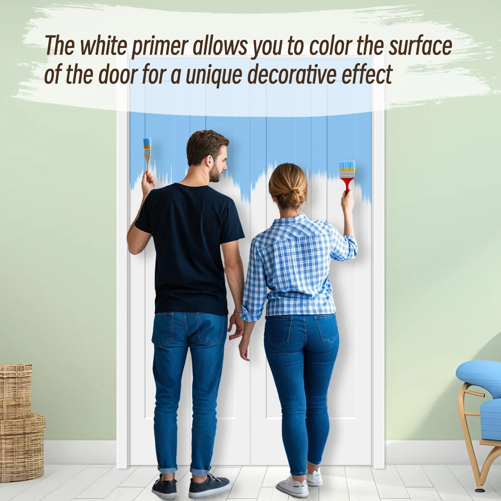 White Interior Custom MDF Solid Core Wood Bifold Closet Doors with Handle