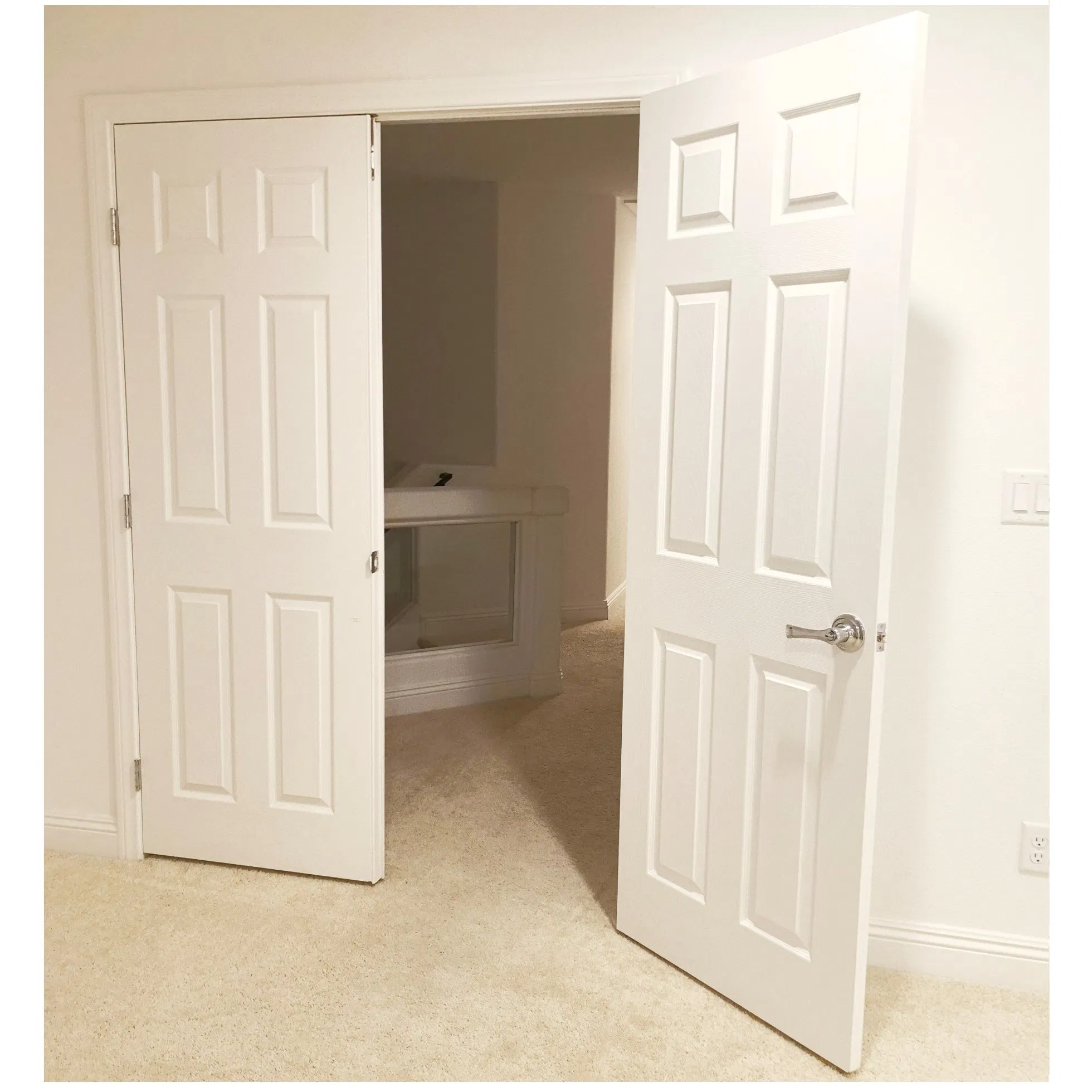 Customized Modern Bedroom Wooden Doors Design House Hotel White Primed MDF Wood Interior Room Door