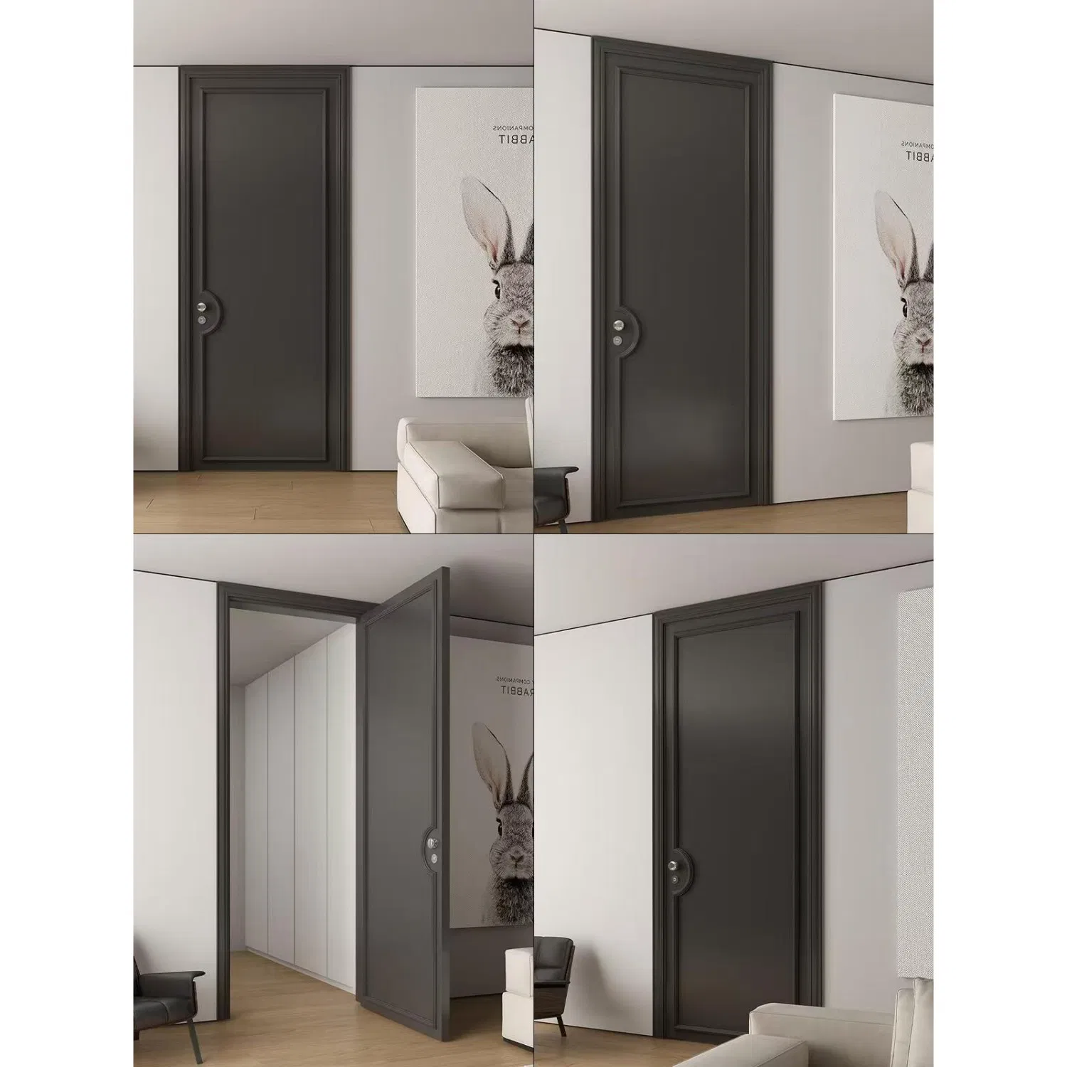 High Quality Solid Composite Wood Doors Durable Soundproof Modern for Entry for Bathroom Bedroom Hotel Use Available for