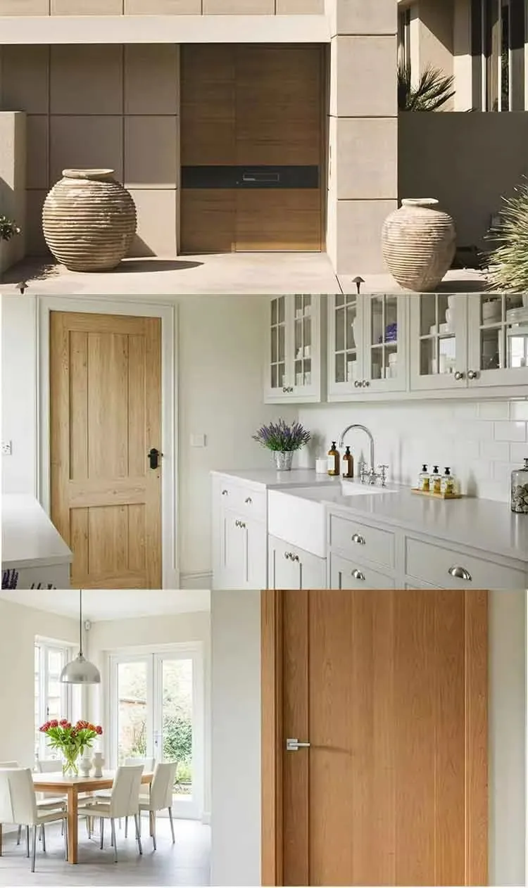 Modern Designs Oak Veneer Interior Engineered Wood Flush Fire Rated Door