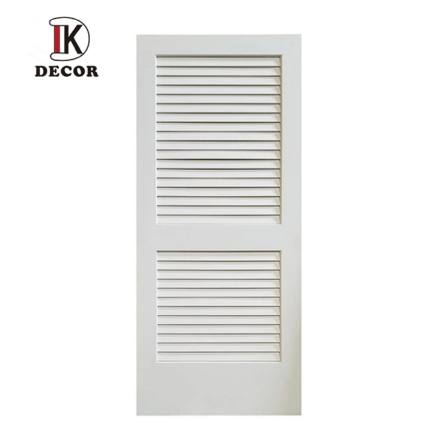 Internal 36 X 84 Plantation Primed Wooden Barn Louver Door with Hardware Kit