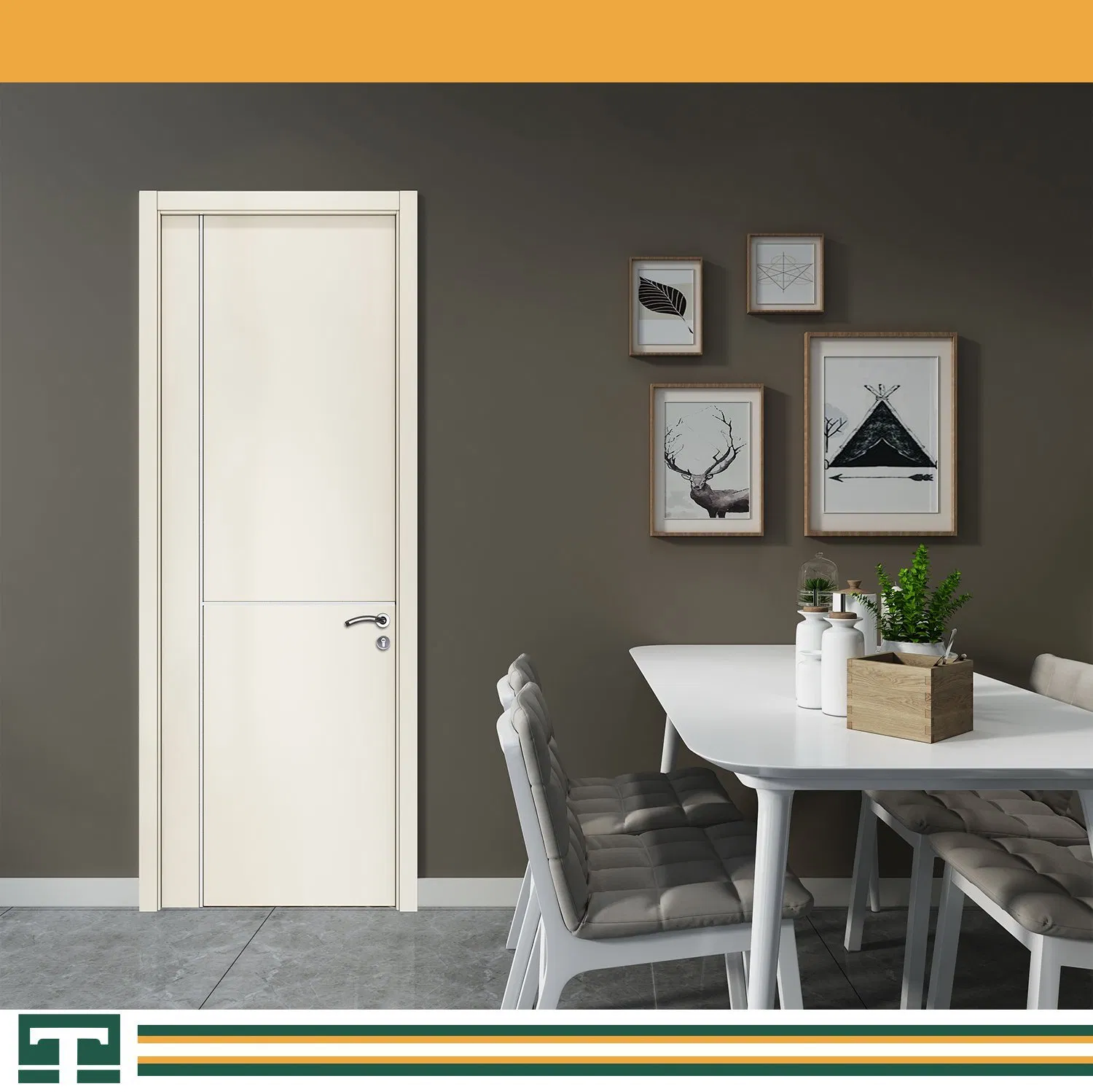 Modern Eco-Friendly Interior Solid Wood MDF Composite Wooden Timber Fire Rated Door for Bedroom Bathroom Hotel House School Hospital