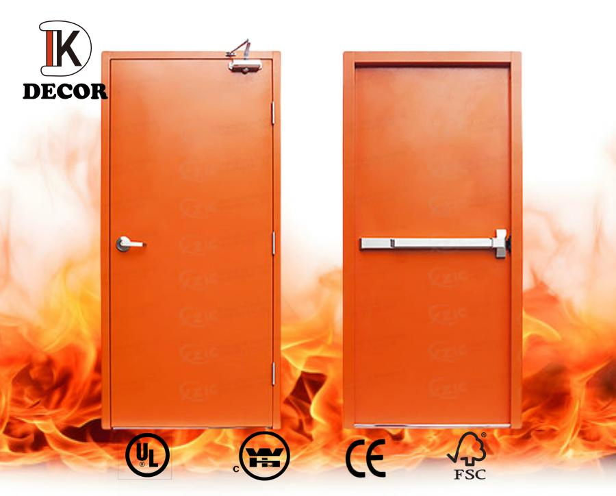 Customized UL Listed Fire Rated Doors and Steel Frame Timber Hotel Doors