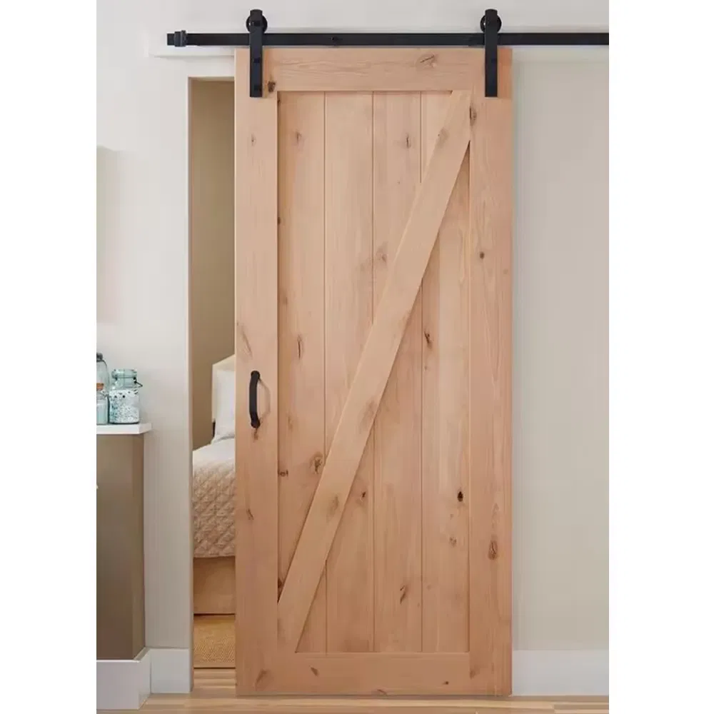 Villa Painting Solid Wood Wooden Barn Timber Door with Hardwares