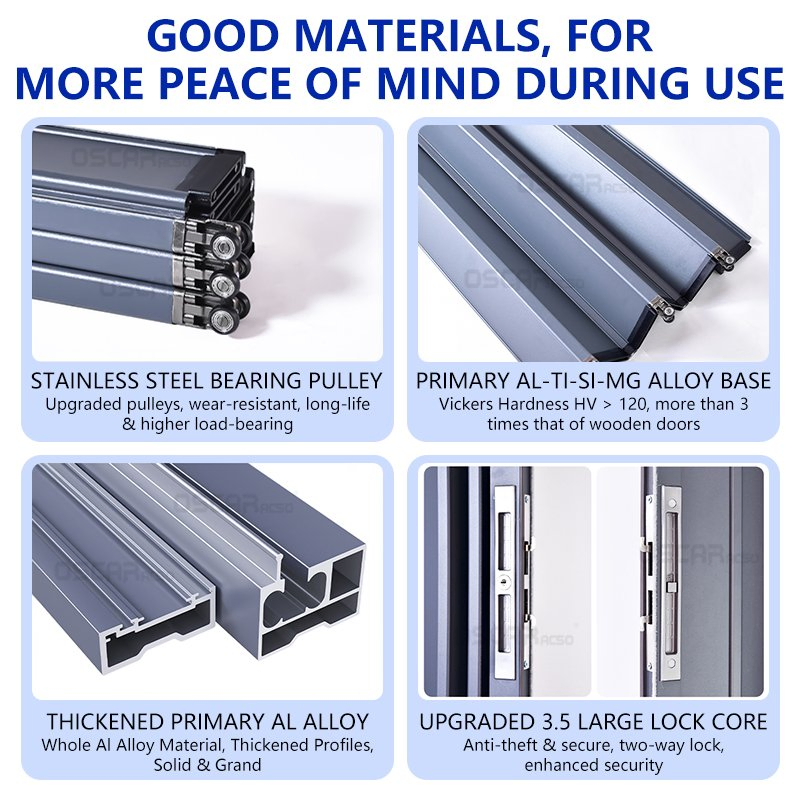 Heavy Duty Carbon Steel Track Sliding S Hardware Waterproof Wooden Rails Barn S Hardware Kits Folding Door