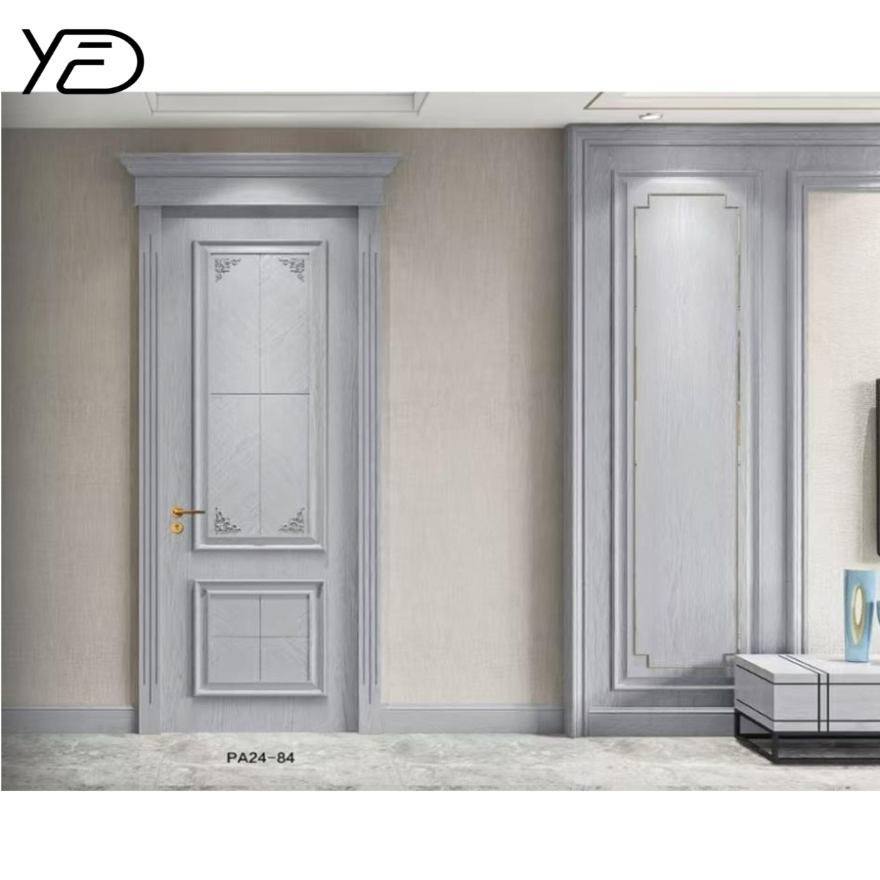 30X80 2 Panel White Interior Room Fire Proof Door MDF Designs Wood Interior Doors Primed Molded Slab Internal Bedroom Door for Houses