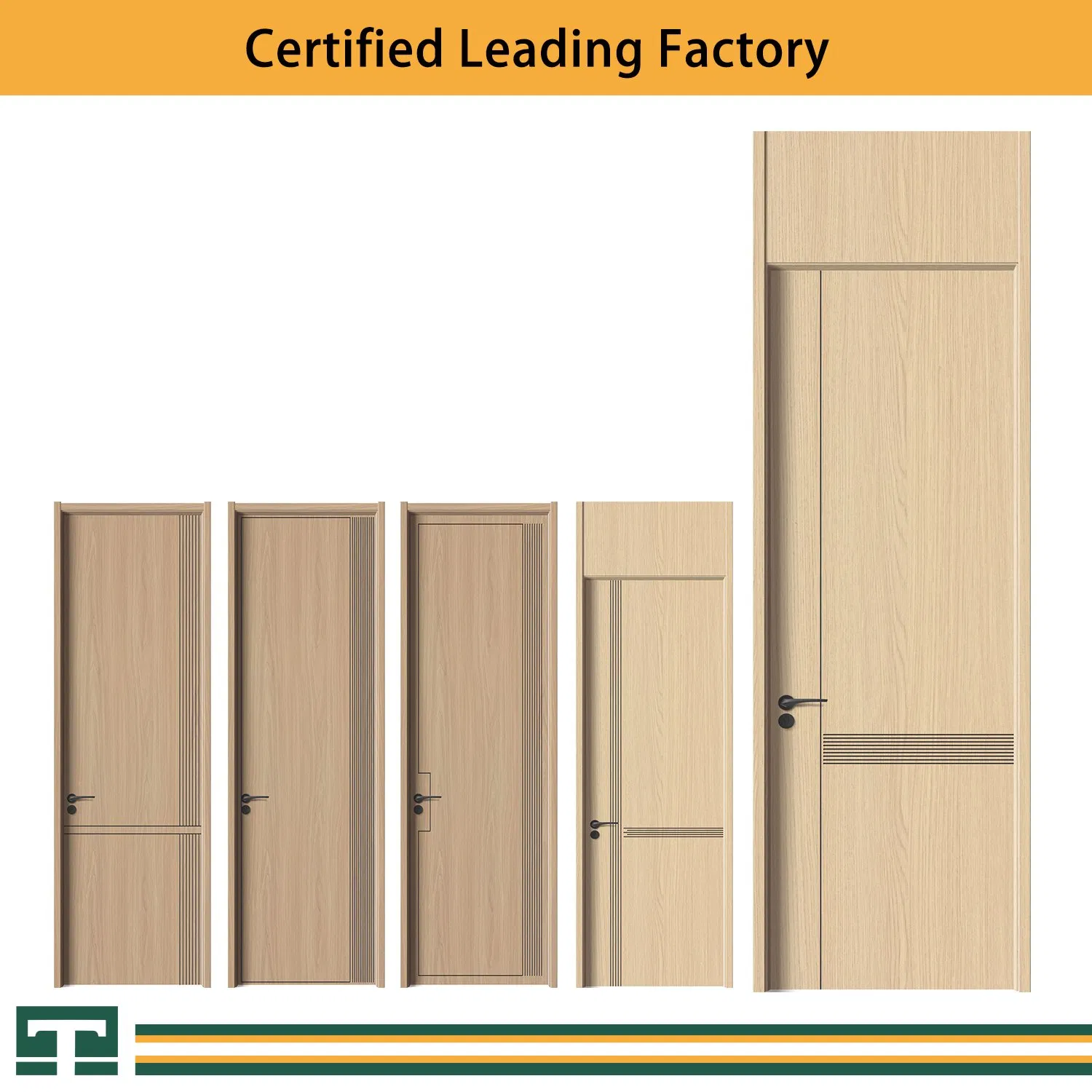 China Hotel WPC Door Melamine Composite Wood Grain Indoor Fiber Doors Simple Flat Door PVC Interior Wooden Swing Solid Door