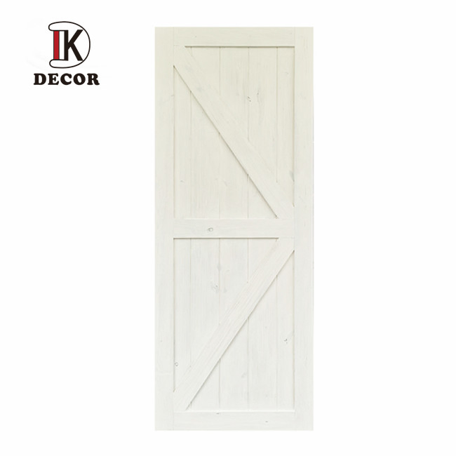 White Primed Internal Premium Pine Wood Sliding Solid Barn Door for House
