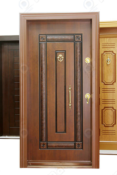 Exterior Interior Fireproof Melamine Surface Fire Prevention Emergency Safety Security Fire-Rated Wooden Solid Timber Doors