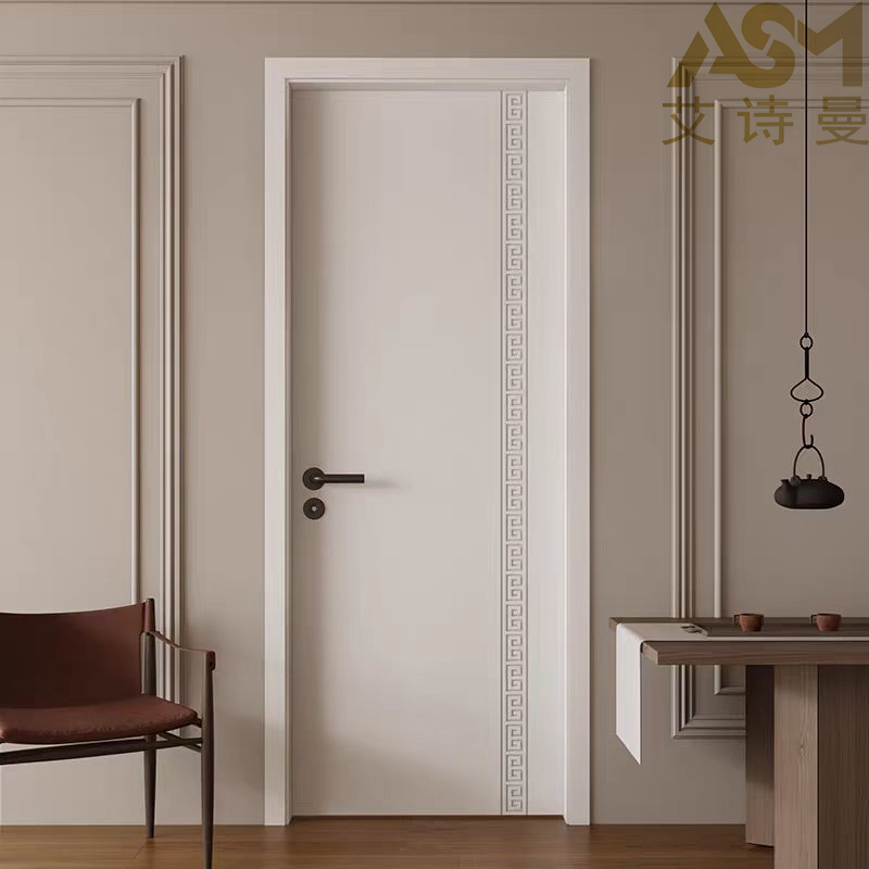 Modern Walnut Color Doors Interior Bedroom Door Handles Luxury Indoor Wooden Door Room Doors Wood Wood Veneer MDF Retro High Quality Wooden Door