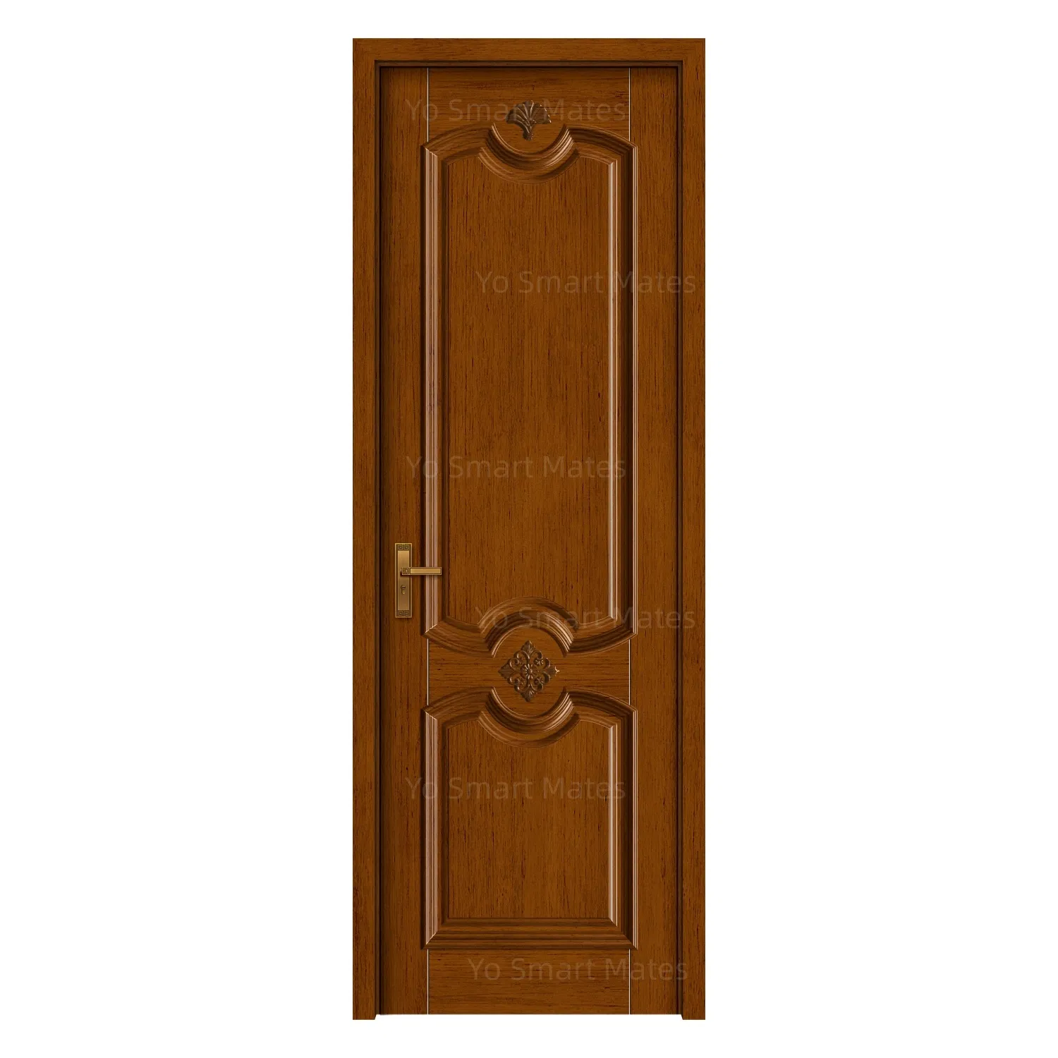 Factory Direct Custom Dark Brown Solid Wood Painted Door - Vintage European Style Carved Panel for Home Use Wooden Door