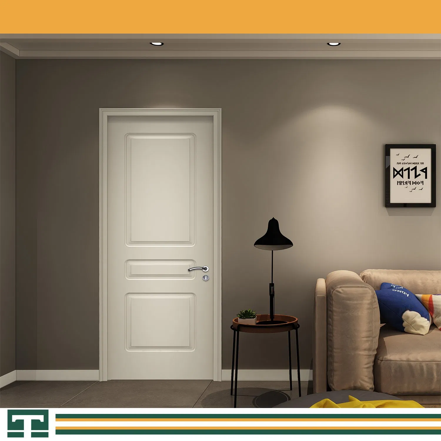 Modern Eco-Friendly Interior Solid Wood MDF Composite Wooden Timber Fire Rated Door for Bedroom Bathroom Hotel House School Hospital