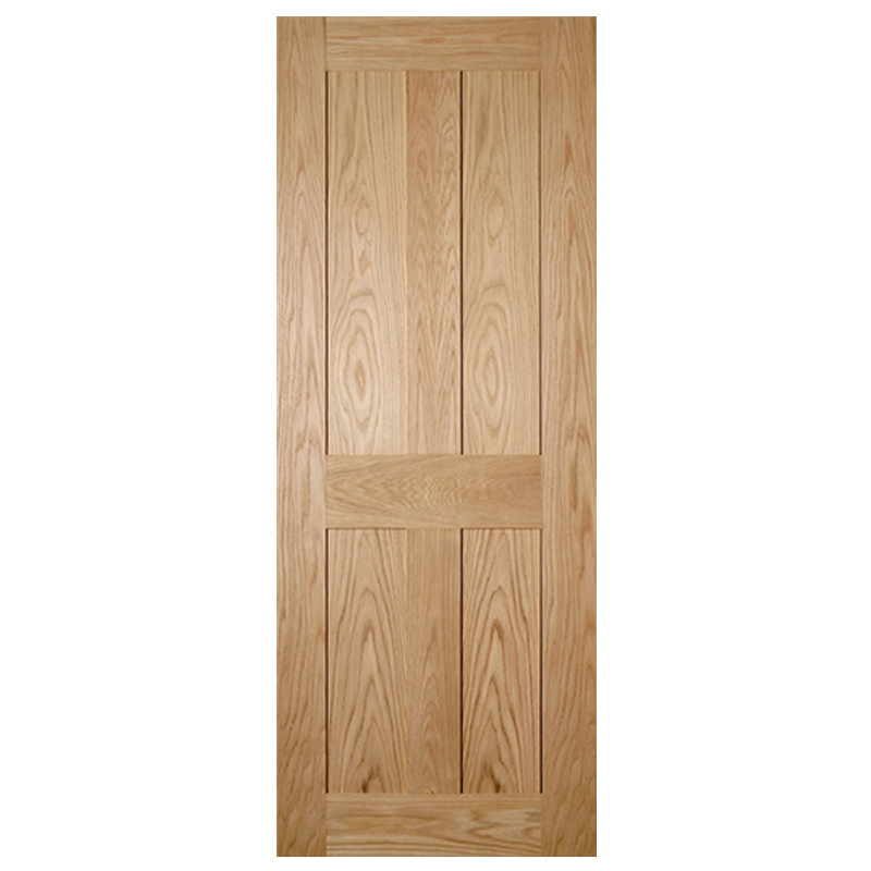 Solid Core 6 Raised Panel White/Red Oak Veneered Wood Door for Internal Room