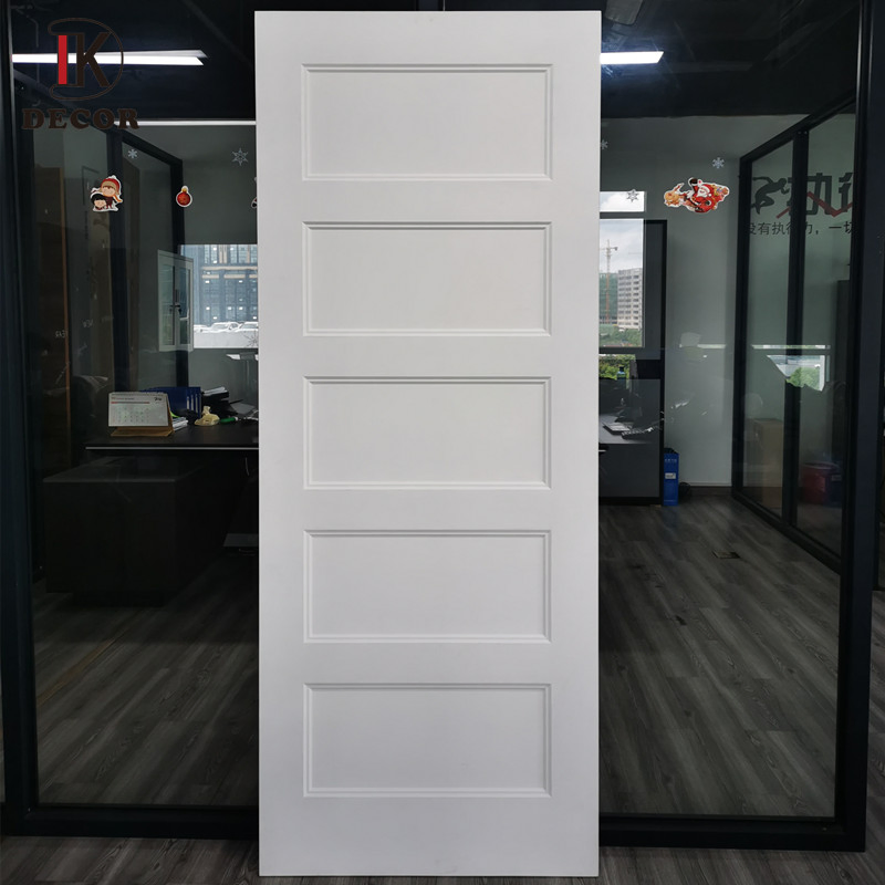 Customized Modern Bedroom Wooden Doors Design House Hotel White Primed MDF Wood Interior Room Door