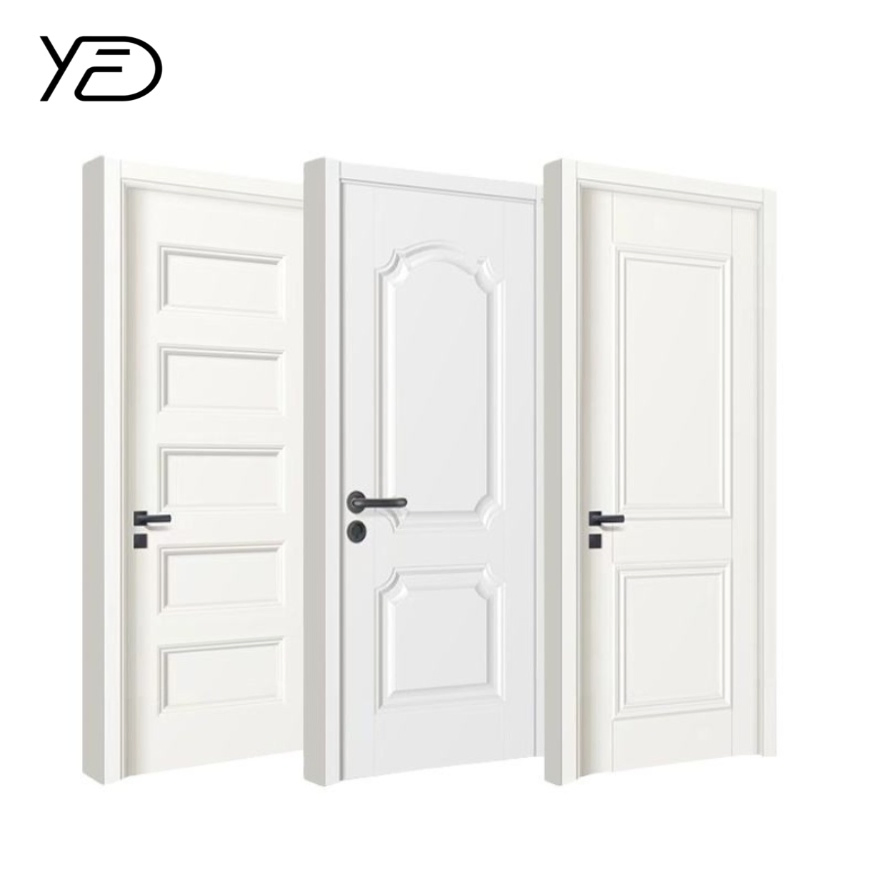 Composite PVC Door Farmhouse Skin Finishes Simple Design Wood Grain Composite Fire Rated Wooden Doors