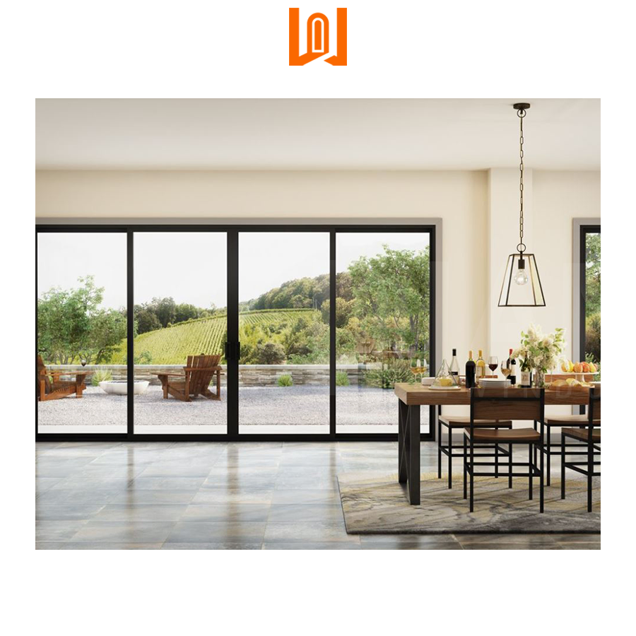 Simple Style Aluminum French Exterior Aluminium Double Glazed Sliding Patio Doors