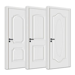 New Molded Wooden Interior White Primed Melamine MDF Door with PVC