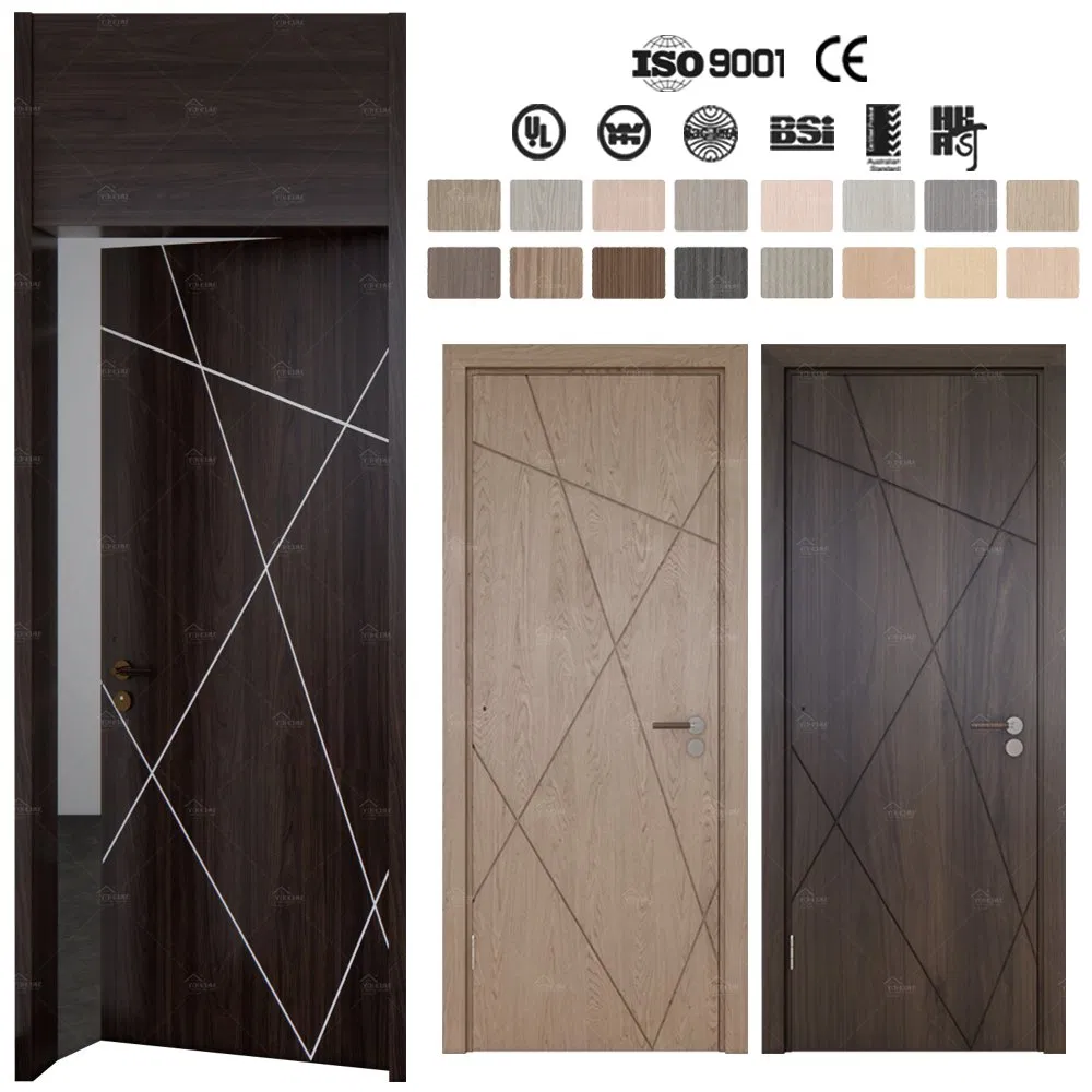 Us Standard Wholesale White Primed 2 3 4 Panels Oak Wood MDF Fire Rated Shaker Style Interior Doors Prehung for House