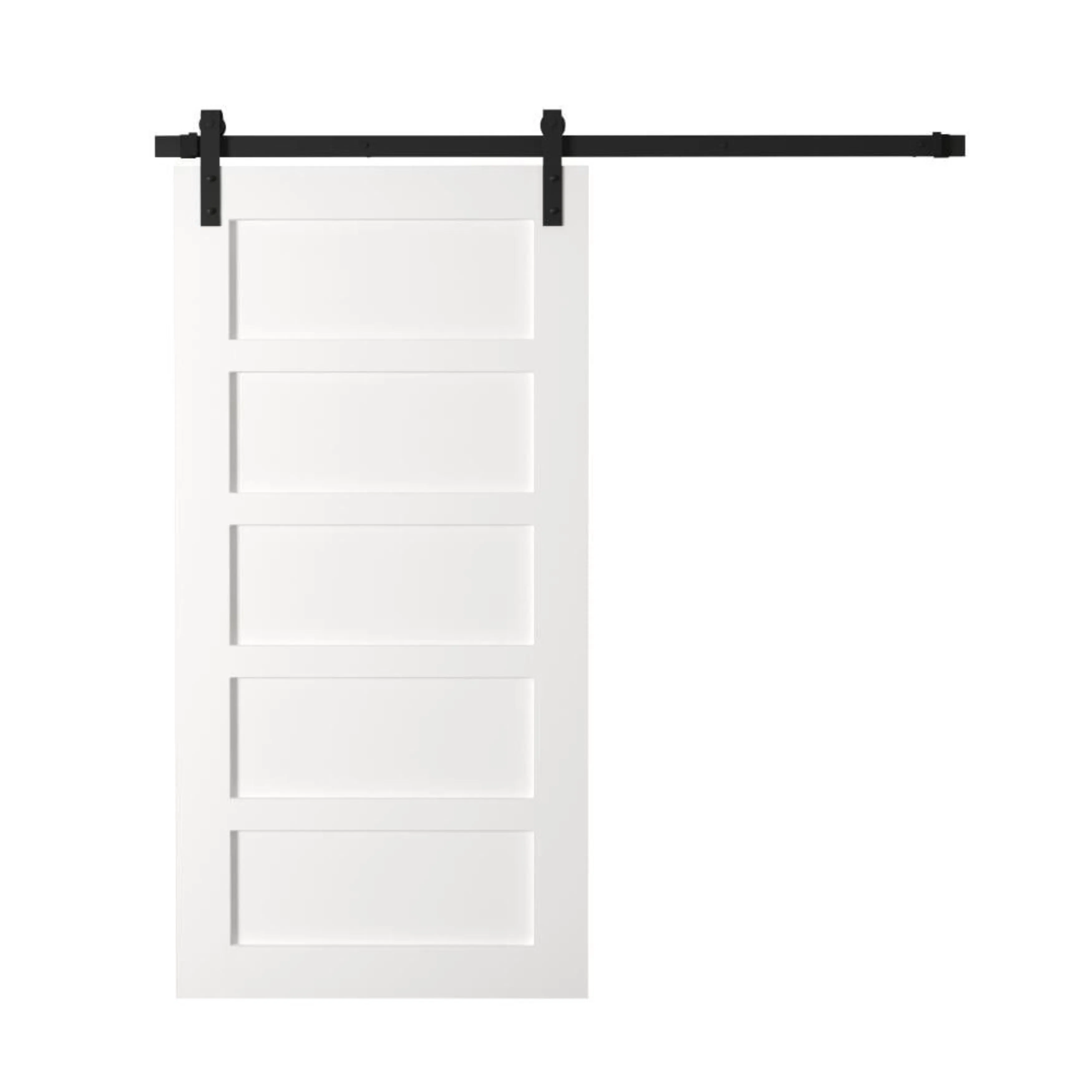 Solid Core Wood Primed Shaker Barn Door Interior Shaker White Doors with Hardware