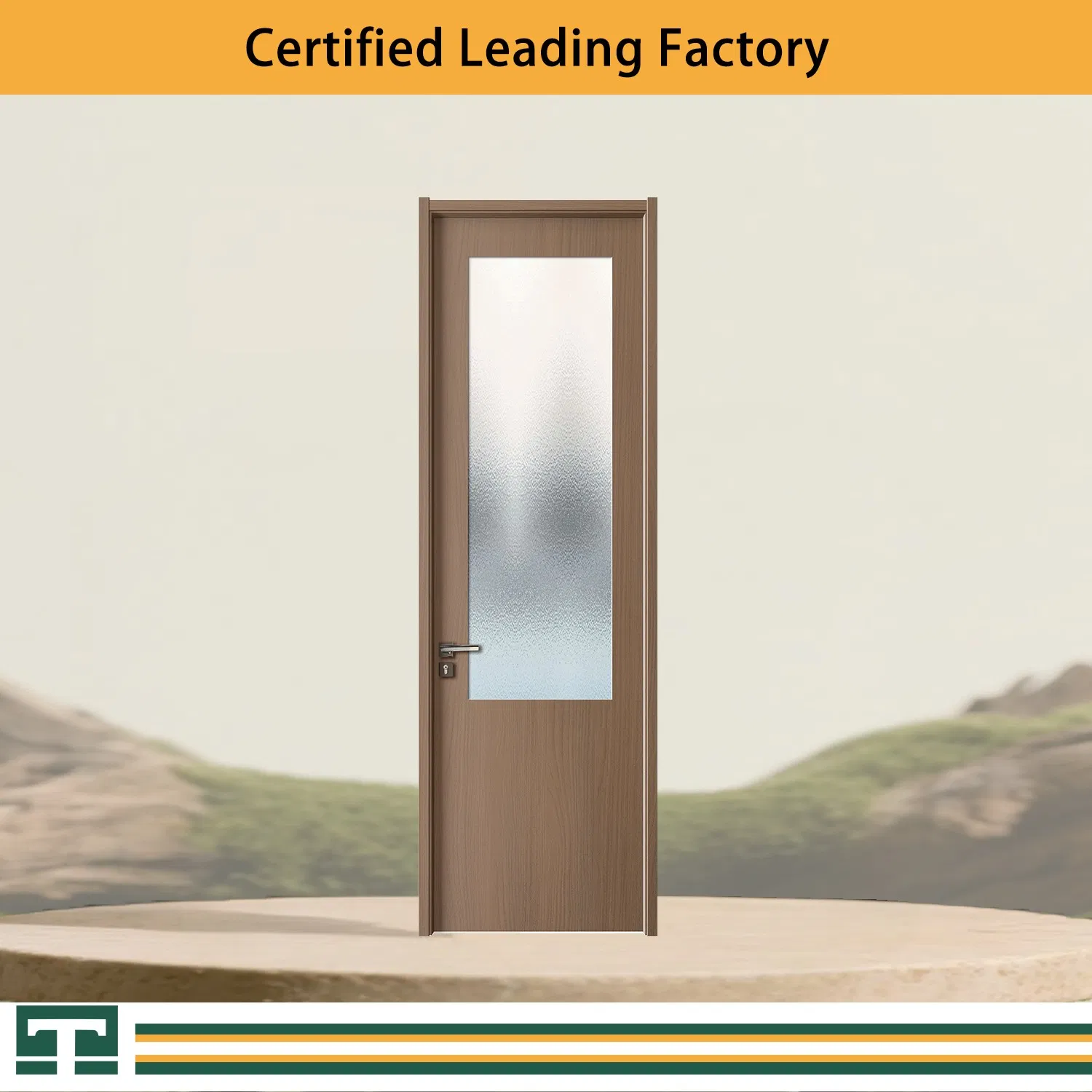 China Hotel Door Melamine Composite Wood Grain Indoor Fiber PVC Doors Simple Flat Door Interior Wooden Swing Solid Door