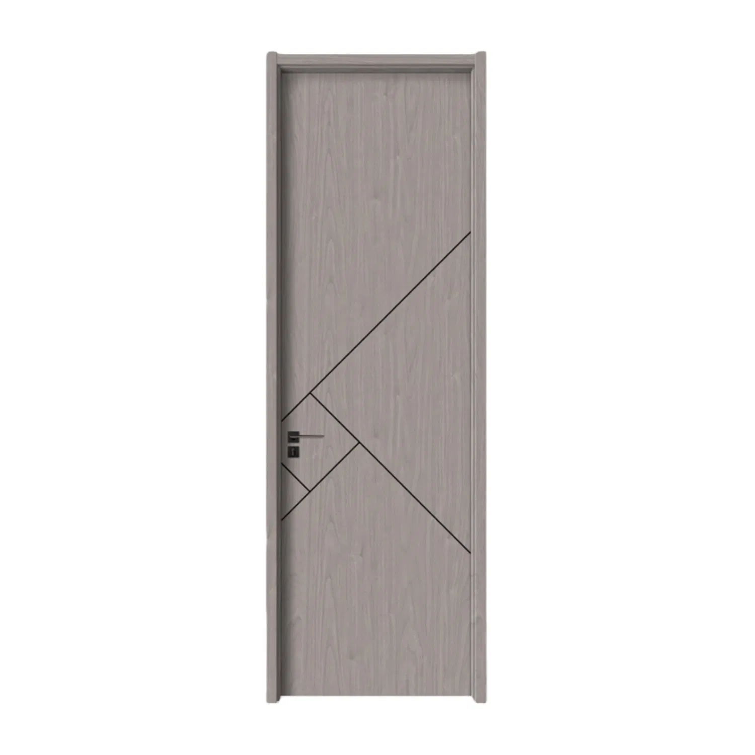 Modern PVC Wood Door -Flat Flush Sliding Interior Door with Real Wood Veneer Finish, Bulk Supply