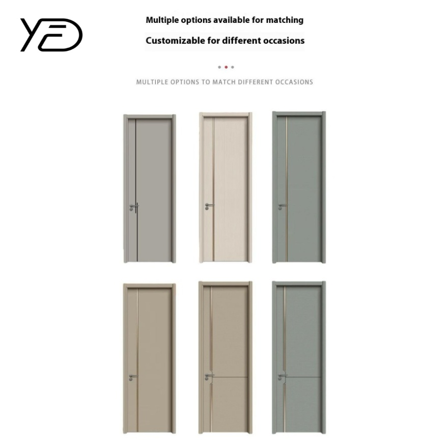 Composite PVC Door Farmhouse Skin Finishes Simple Design Wood Grain Composite Fire Rated Wooden Doors