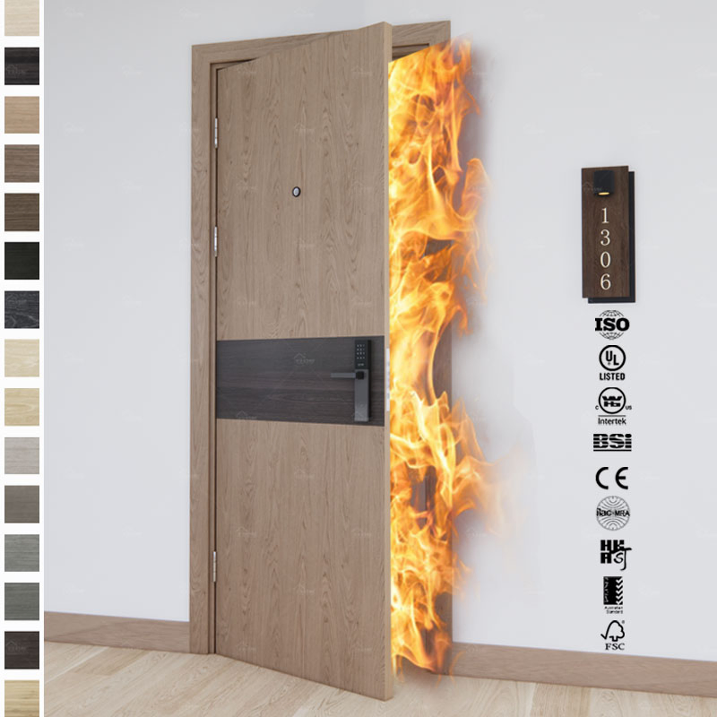 Australian Standard Internal Wood Fire Safety Door Hotel Engineered Fireproof Doors 30 60 90 Minute Fire Rated Doors