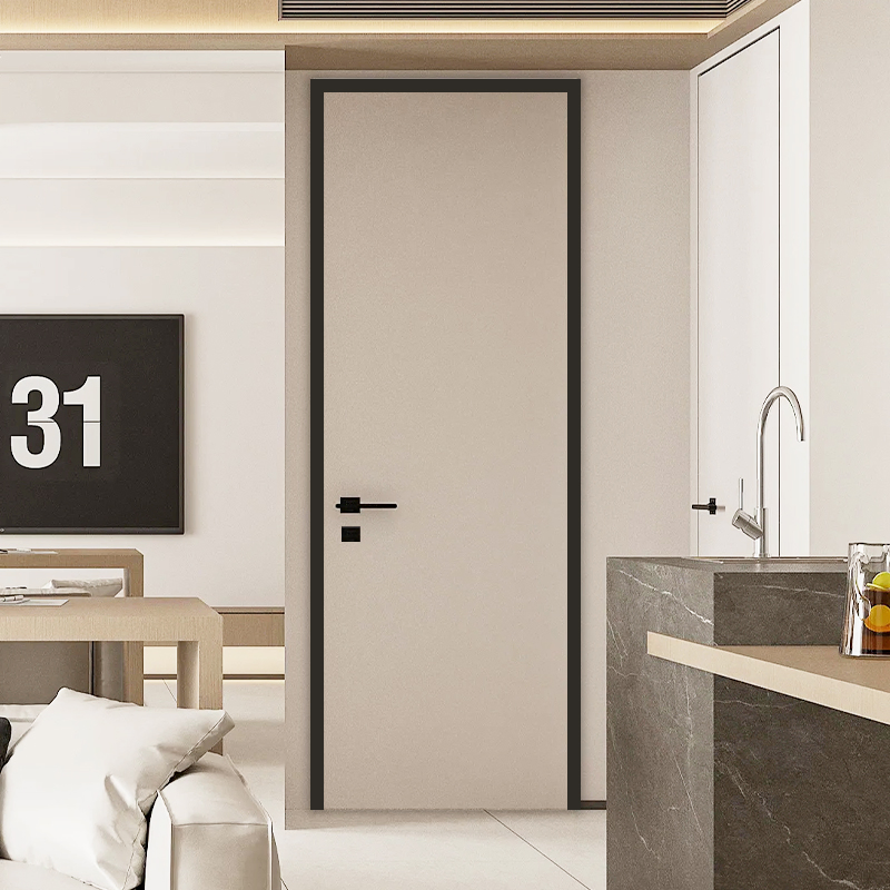 Mokk Aluminum-Wood Minimalist Interior Door Premium Acoustic Insulation &amp; Modern Aesthetic for Bedrooms