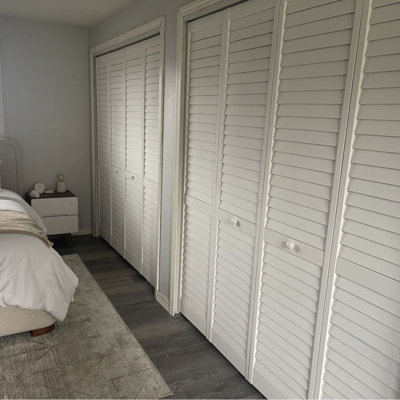 Interior Modern Wooden Louver Cabinet Bifold Closet Door with Hinge