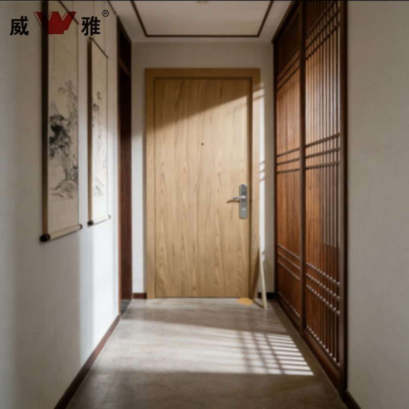 Thermal and Acoustic Insulation Certified Fireproof Solid Wood Composite Bedroom Wooden Door