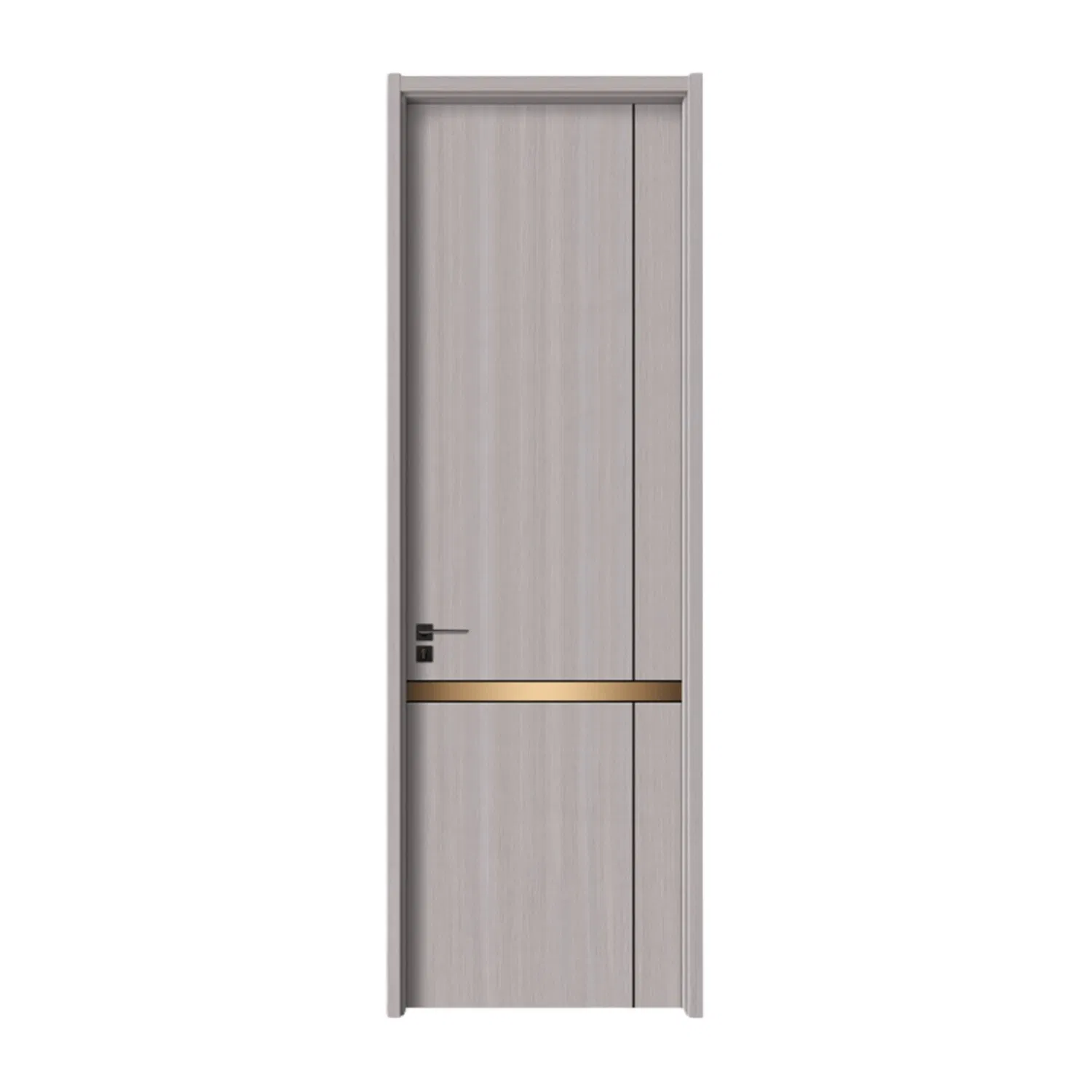 Modern PVC Wood Door -Flat Flush Sliding Interior Door with Real Wood Veneer Finish, Bulk Supply