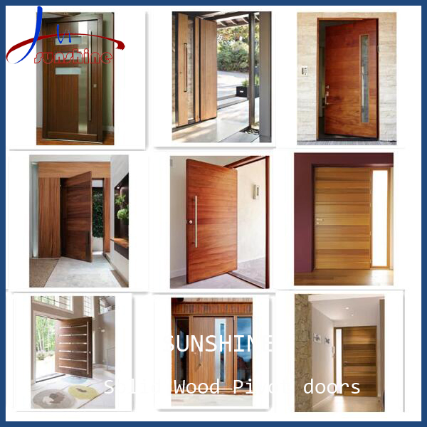 Residential Custom Mahogany Modern Design Exterior Door Solid Wood Pivot Entry Door