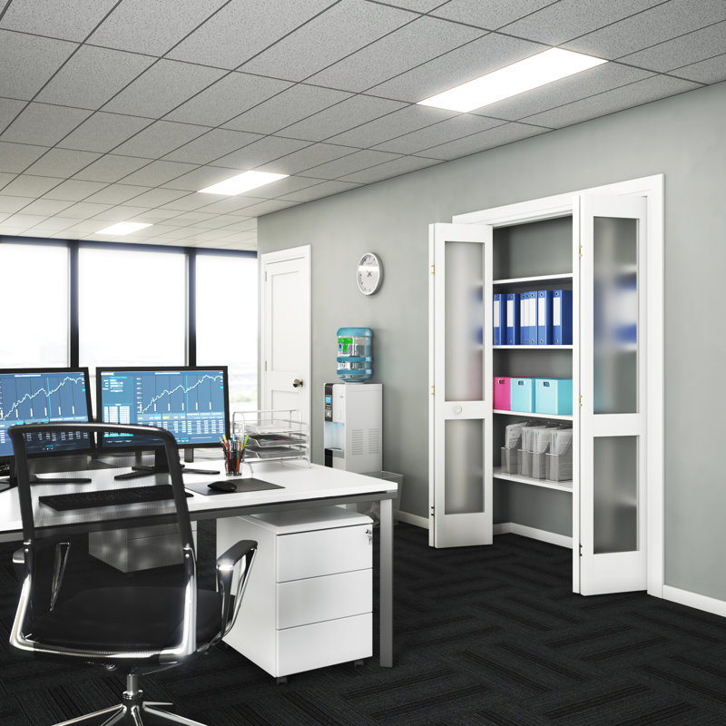 30X80 Closet Frameless Solid Wood Bedroom Soundproof Bifold Doors with Glass