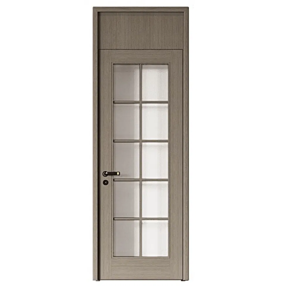 Modern Interior Design Bedroom Customized Internal WPC Door Wooden Veneer Finish Home Bathroom Decoration Glass Door