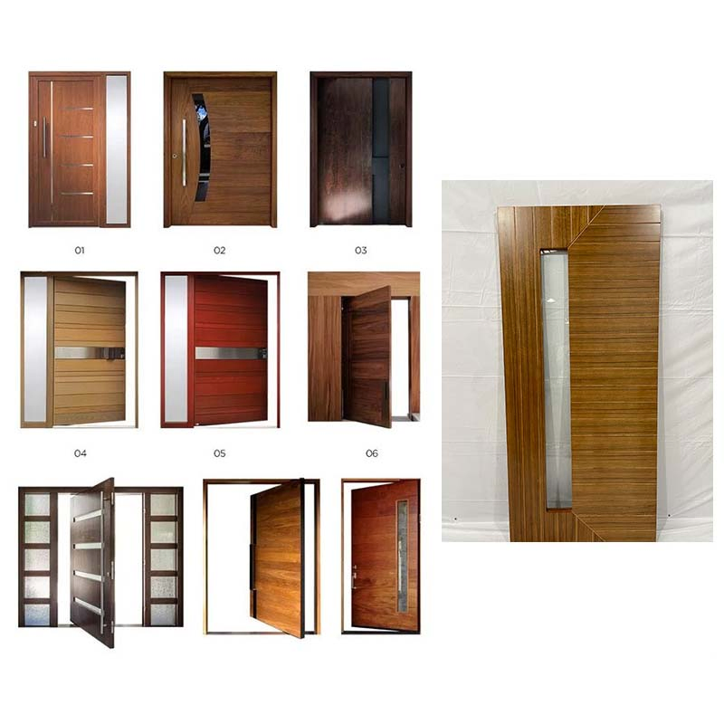 OEM Large Modern Front Entrance Exterior Solid Wooden Pivot Entry Door for Villa