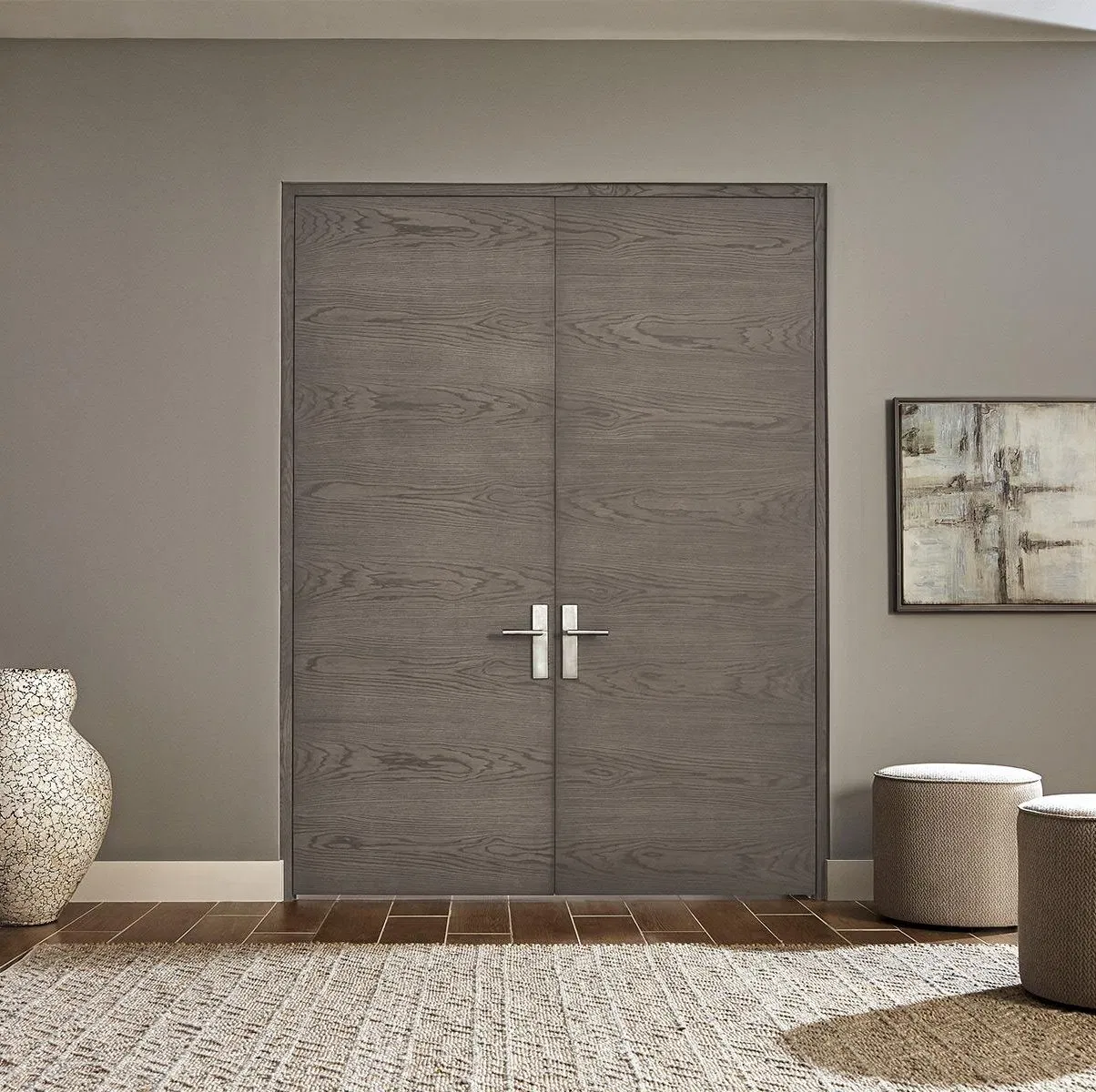 Modern Composite Solid Core Interior Oak Veneer Finished Painting Wooden Flush Door