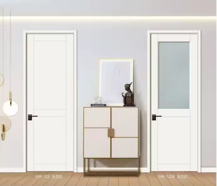 Ga20-40 Modern 36 X 72 Solid Wood Bedroom Acoustic Doors White Living Room Wooden Interior WPC Frame Material WPC Door