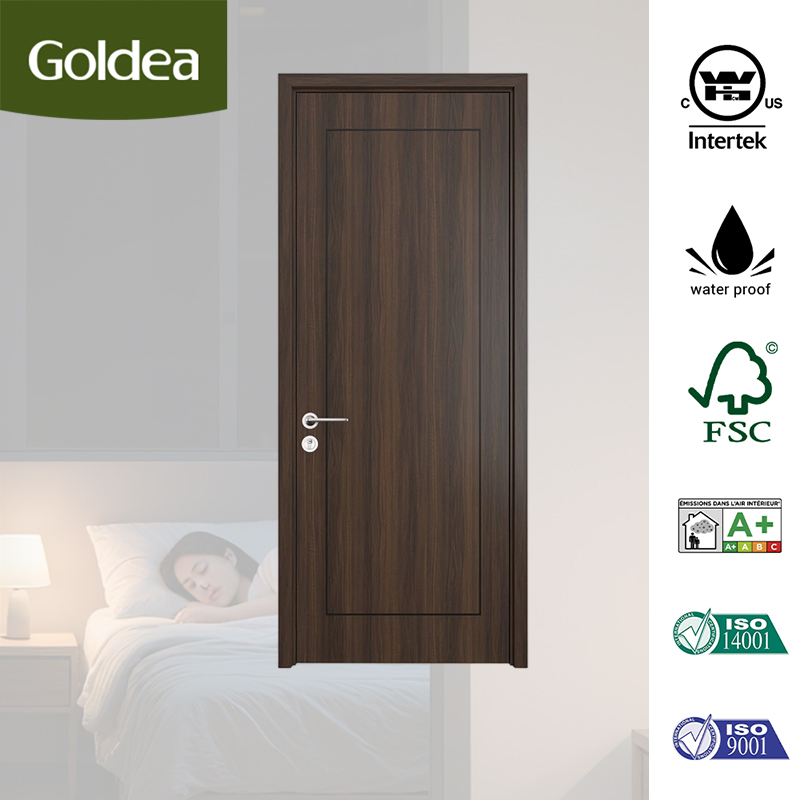 Luxury Design Certificate Goldea China Bedroom Soundproof Acoustic Wood Door