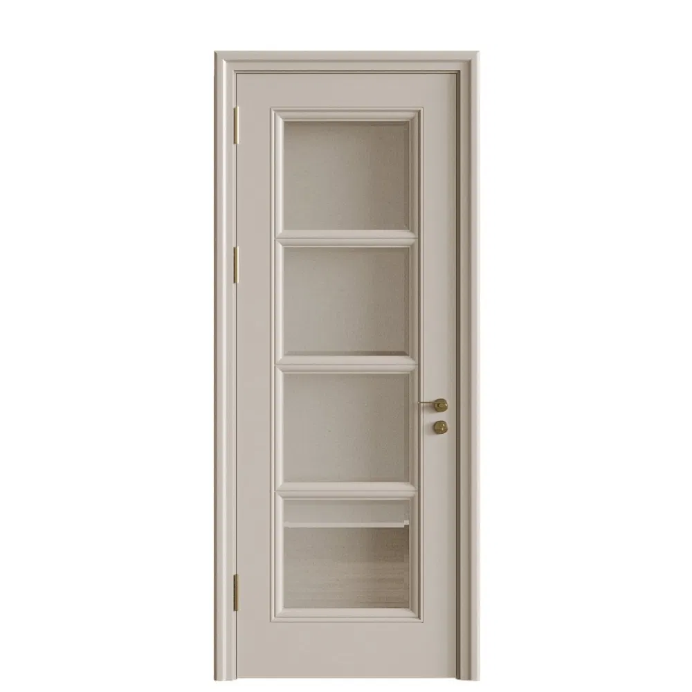 Modern Interior Design Bedroom Customized Internal WPC Door Wooden Veneer Finish Home Bathroom Decoration Glass Door