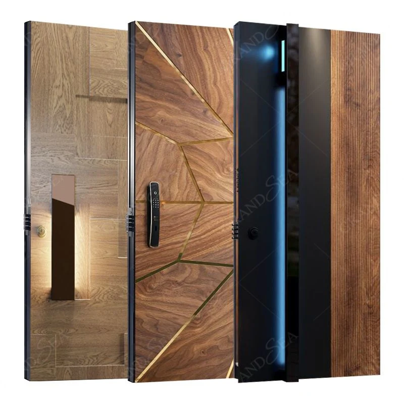 Italian Design Australian Villa Large Luxury Exterior Modern Entry Front Entrance Solid Wood Pivot Door