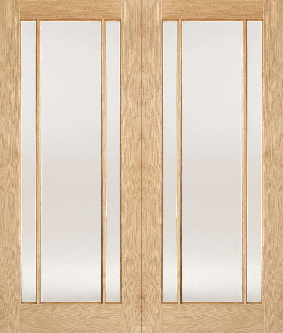 Stained or Painted Optional Patio Hinged Double French Wood Door with 8 Lite Glass Pane