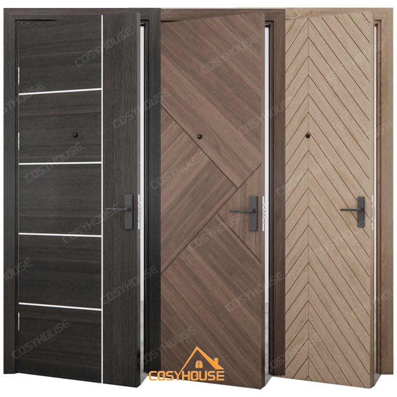 European Standard Modern Internal Engineered Plywood Door for Houses Room Modern Bedroom Interior Solid Wood HDF Door White Oak Door