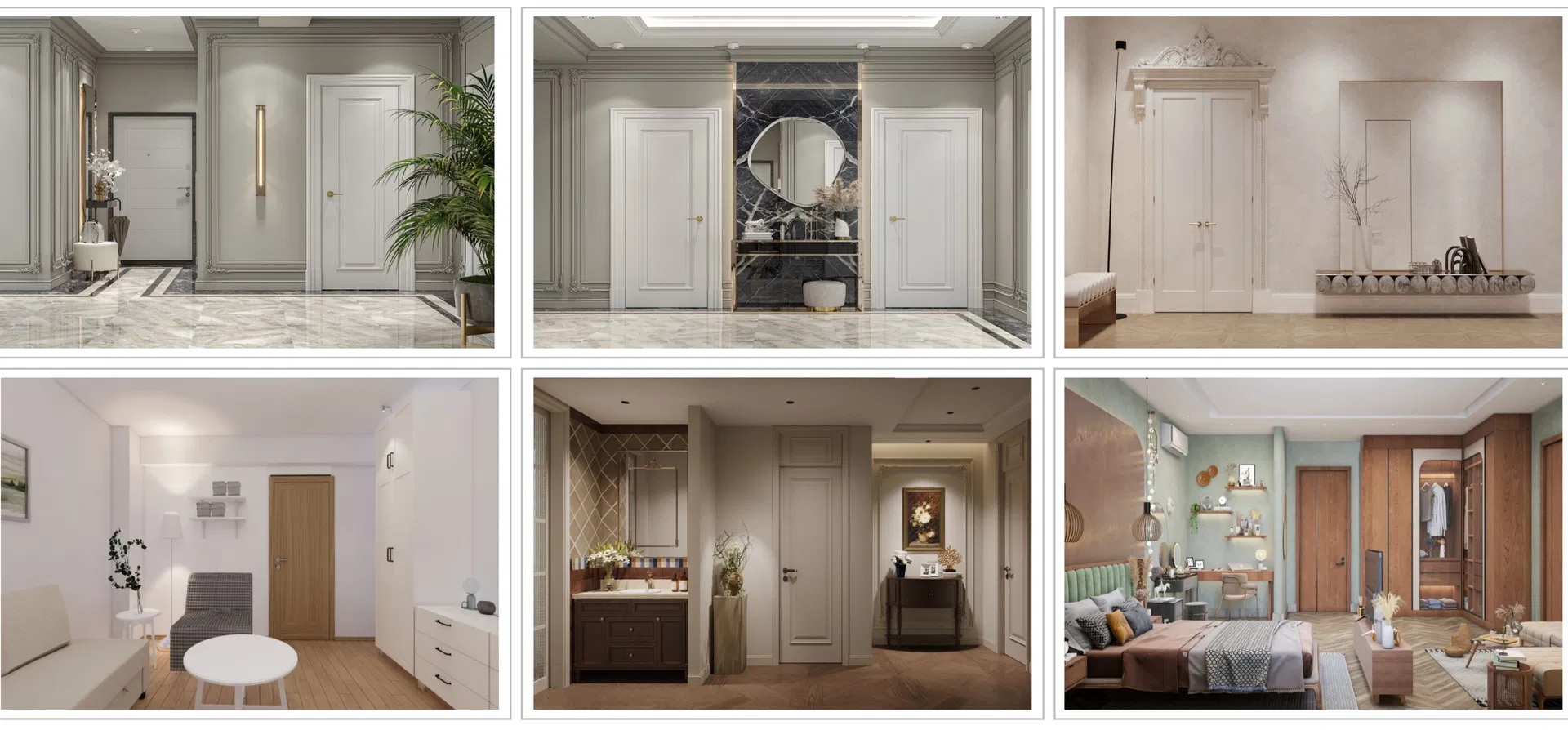 Solid Wood Paint Veneer Interior Door