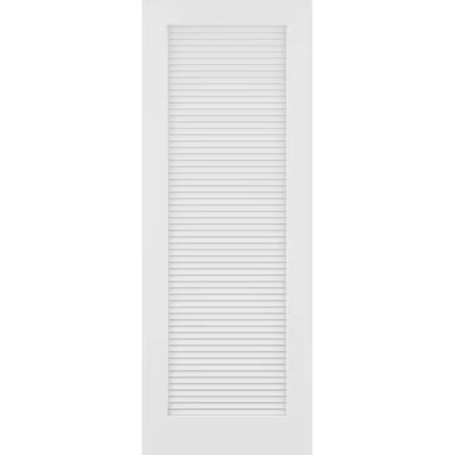 OEM/ODM White Primed Folding MDF Solid Wood Louver Door for Interior Ventilation with Special Openings