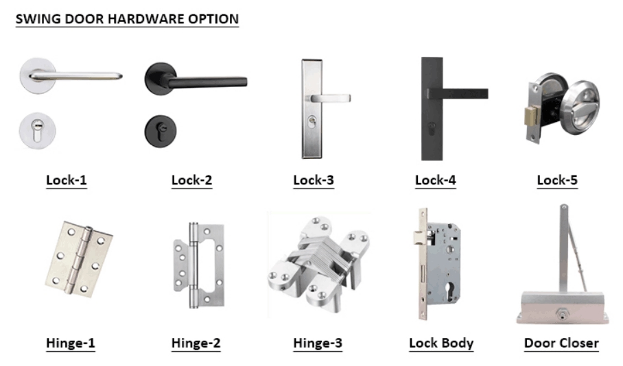 New Design 3-Panel Engineered Wood Solid Wood Internal Shaker Doors Interior