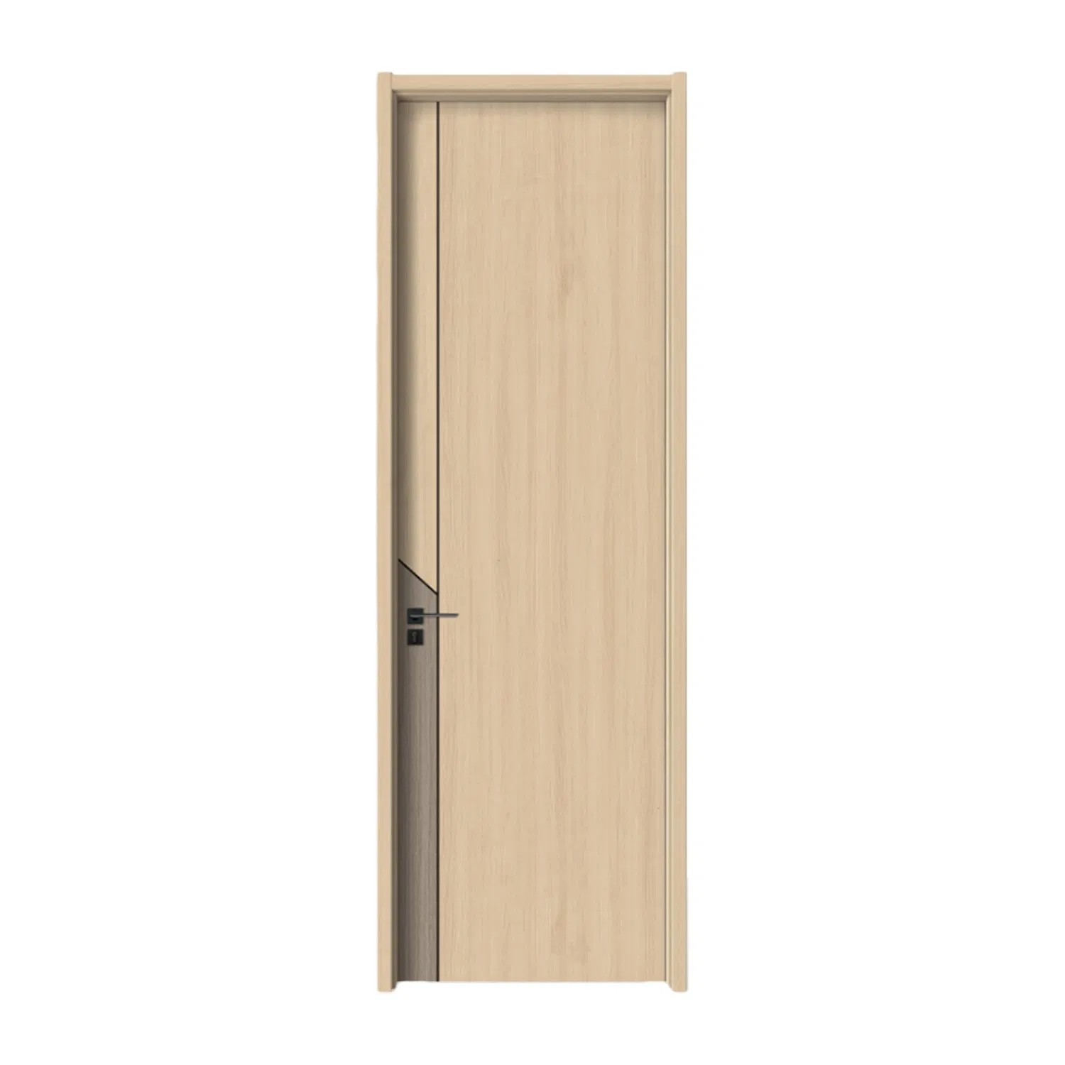 Modern PVC Wood Door -Flat Flush Sliding Interior Door with Real Wood Veneer Finish, Bulk Supply