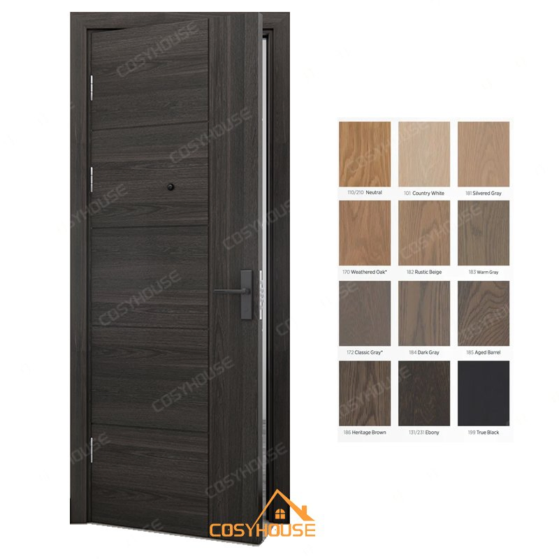 Classic Fireproof Wooden Apartment Bedroom Door with Acoustic Features and Safety Certificates