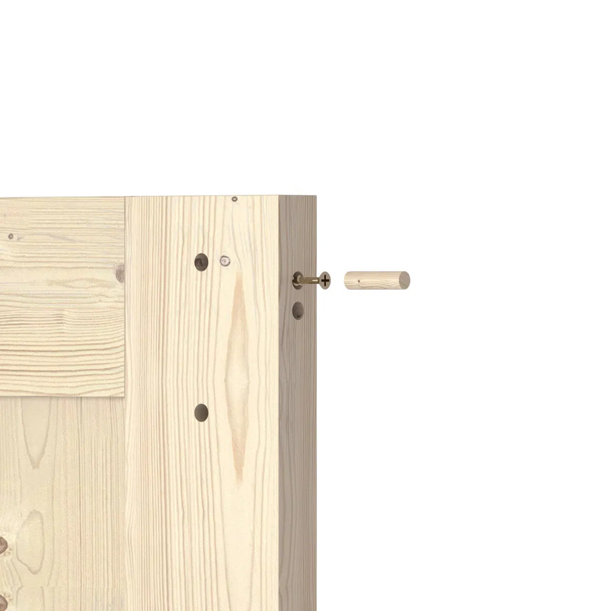 Solid Pine Wood Unfinished Barn Door with Sliding Hardware Kit