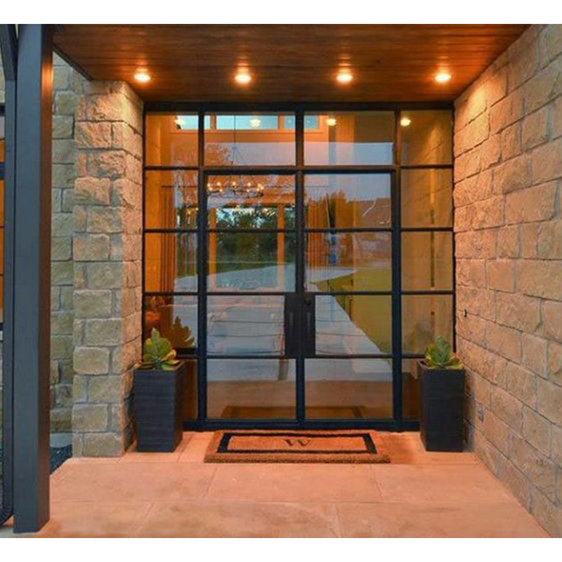 French Style Commercial Double Aluminum Patio Black French Glass Doors