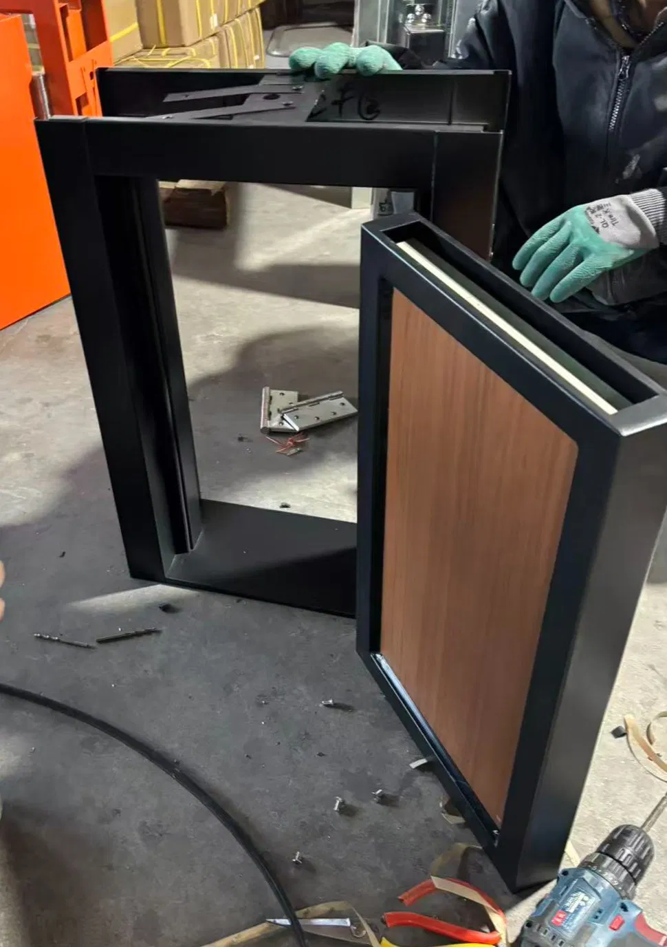 Steel Frame and Wooden Panel